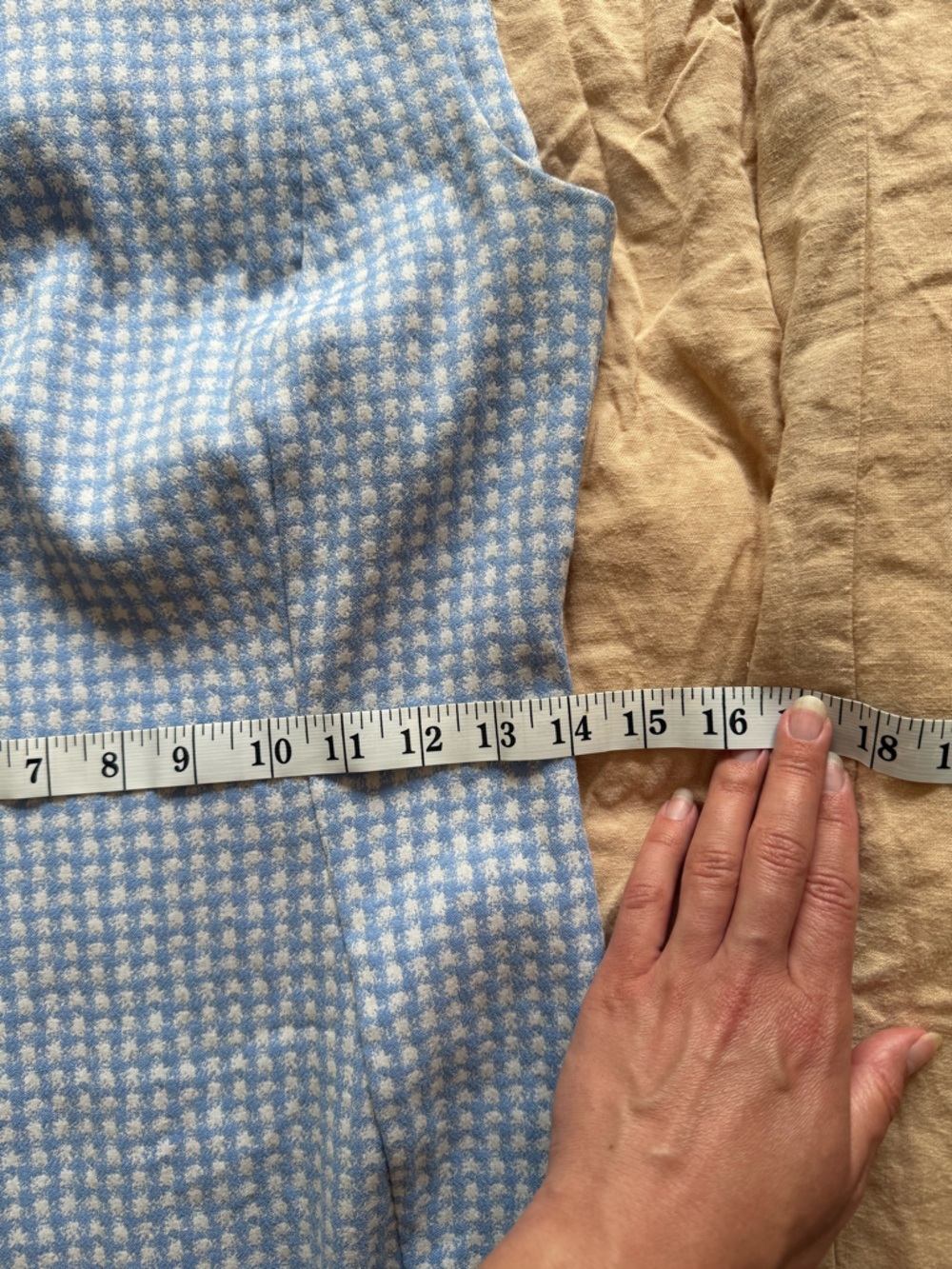 Calvin Klein Blue Gingham Midi Dress - Picture 6 of 8
